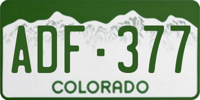 CO license plate ADF377