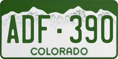 CO license plate ADF390