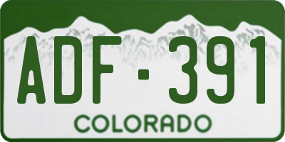 CO license plate ADF391