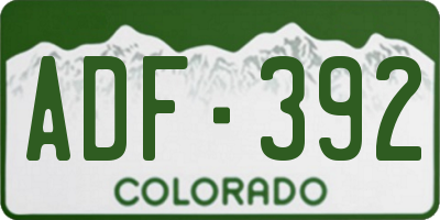 CO license plate ADF392