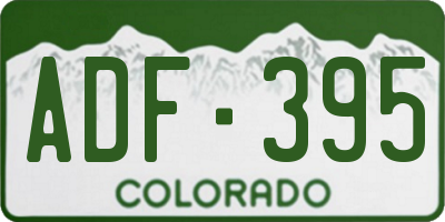 CO license plate ADF395