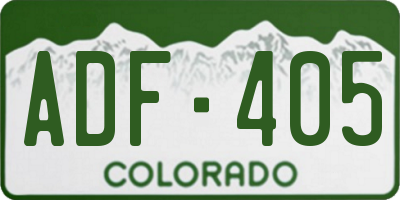CO license plate ADF405