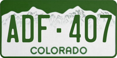 CO license plate ADF407