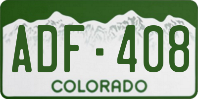CO license plate ADF408