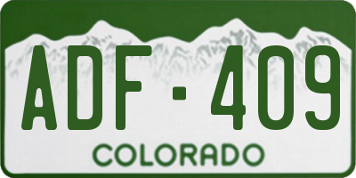 CO license plate ADF409