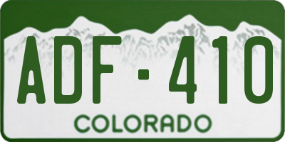 CO license plate ADF410