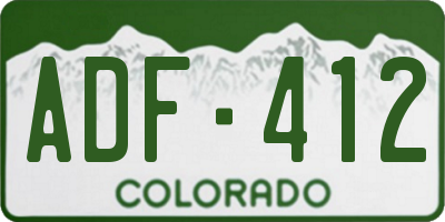 CO license plate ADF412