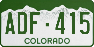 CO license plate ADF415