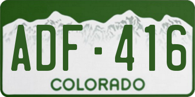 CO license plate ADF416