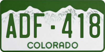 CO license plate ADF418