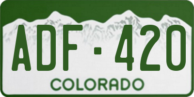 CO license plate ADF420