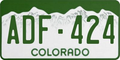 CO license plate ADF424