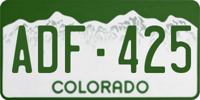 CO license plate ADF425