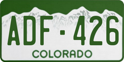 CO license plate ADF426