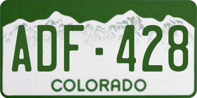 CO license plate ADF428