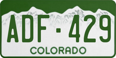 CO license plate ADF429