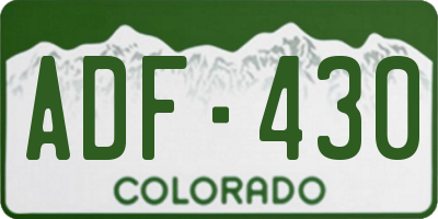 CO license plate ADF430
