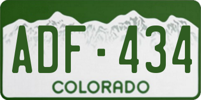 CO license plate ADF434