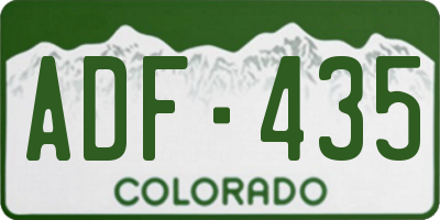CO license plate ADF435