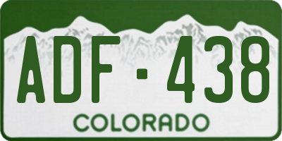 CO license plate ADF438