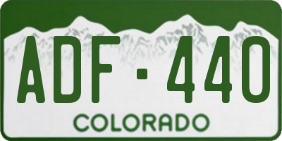 CO license plate ADF440
