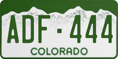 CO license plate ADF444