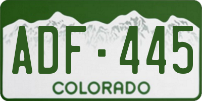 CO license plate ADF445