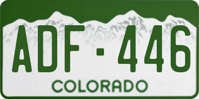 CO license plate ADF446