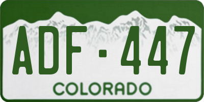 CO license plate ADF447
