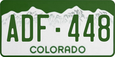 CO license plate ADF448