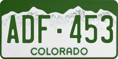CO license plate ADF453
