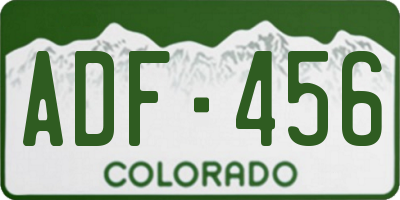 CO license plate ADF456