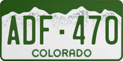 CO license plate ADF470