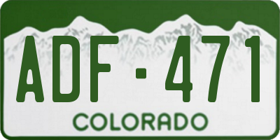 CO license plate ADF471