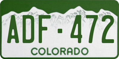 CO license plate ADF472