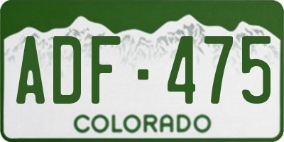 CO license plate ADF475