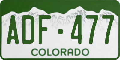 CO license plate ADF477