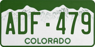 CO license plate ADF479