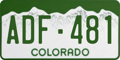 CO license plate ADF481