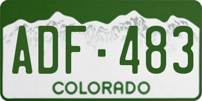 CO license plate ADF483