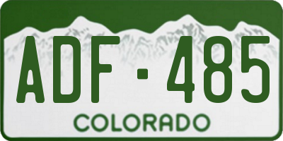 CO license plate ADF485