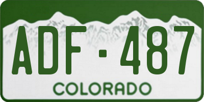 CO license plate ADF487
