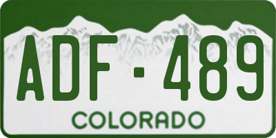 CO license plate ADF489