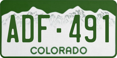 CO license plate ADF491