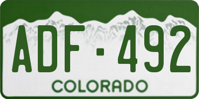 CO license plate ADF492