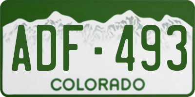 CO license plate ADF493