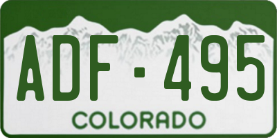 CO license plate ADF495