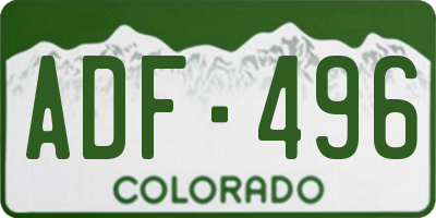 CO license plate ADF496