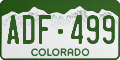 CO license plate ADF499