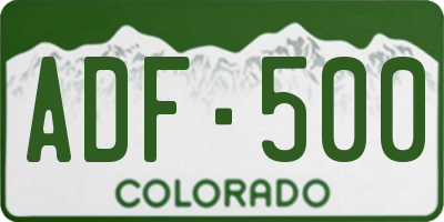CO license plate ADF500